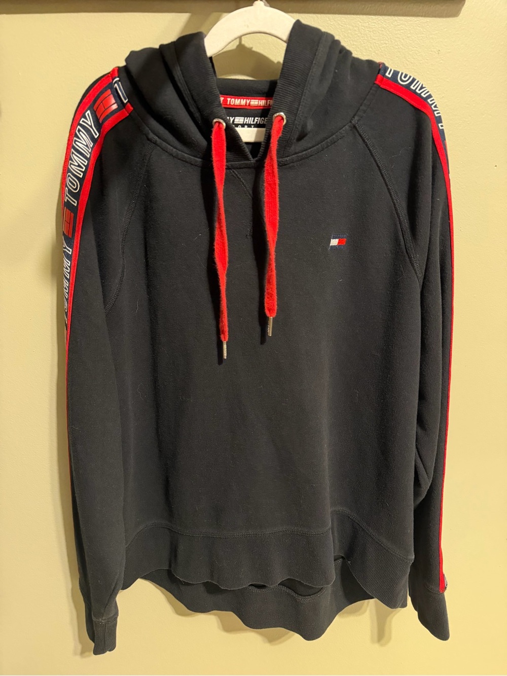 Tommy Hilfiger Boys A Black Hoodie with Red Trim